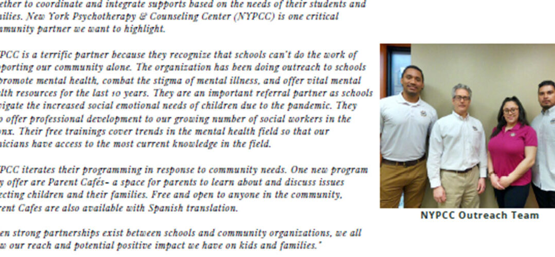 NYPCC Featured in Bronx Social Work Team Newsletter